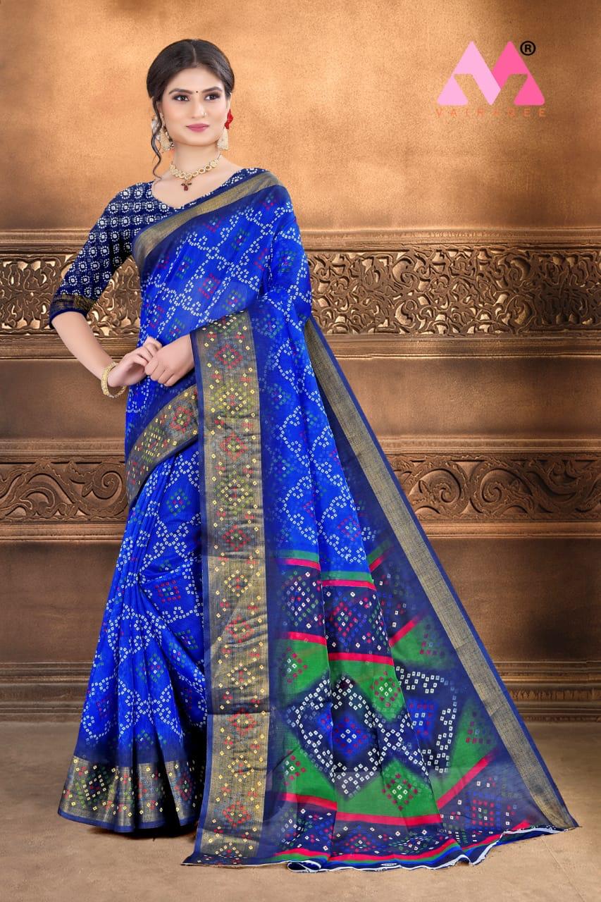 Bandhej 6 Latest Designer Fancy Festive Wear Handicraft Cotton Linen Pure Bandhej Saree Collection 
